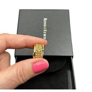 Ross Simons 18kt Gold Over Sterling Five Stackable Rings Size 6